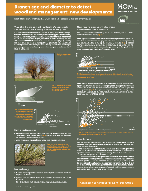 Hänninen K., Out W. A., Larsen J. H., Vermeeren C., Branch age and diameter to detect woodland management: new developments